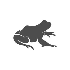 Frog logo vector design template, Silhouette Frog logo animal, Illustration