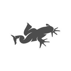 Frog logo vector design template, Silhouette Frog logo animal, Illustration