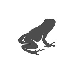 Frog logo vector design template, Silhouette Frog logo animal, Illustration