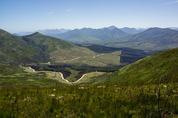 Gravel roads in mountain ranges