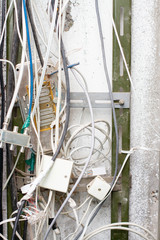 Secure telecommunication cabinet with electricity and wiring at home