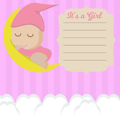 birth announcement card - baby girl