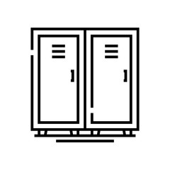 Gym locker line icon, concept sign, outline vector illustration, linear symbol.