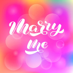 Marry me brush lettering. Vector stock illustration for poster or banner