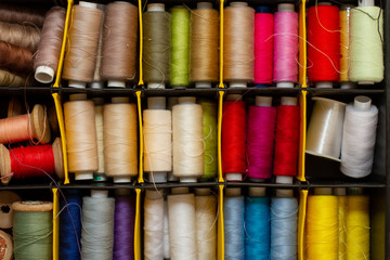 set of different threads for sewing and needlework