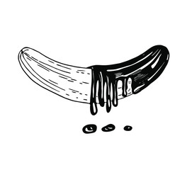 Chocolate bananas in line art style.