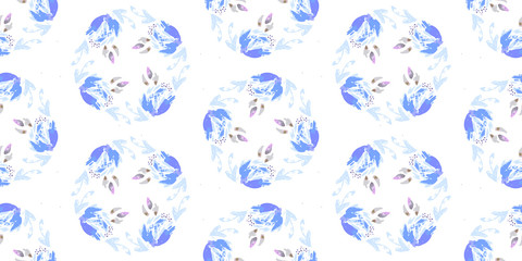 Abstract flower ornamental seamless pattern. Vector illustration like watercolor. vector