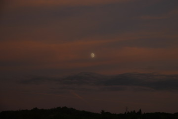 Cescent moon in the evening