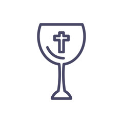 Obraz premium catholic wine glass, line style icon