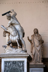 Sculptures in the old town of Florence