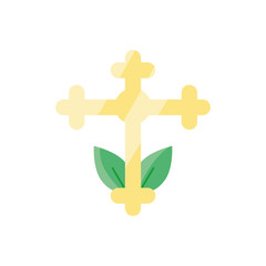catholic cross, flat style icon