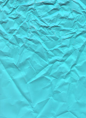 vintage crumpled turquoise paper for background
