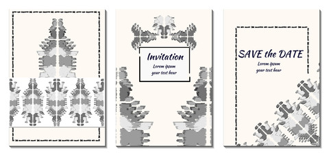 Cover royal greeting design. Modern template with ikat ornament for wedding design or greeting card any purpose.