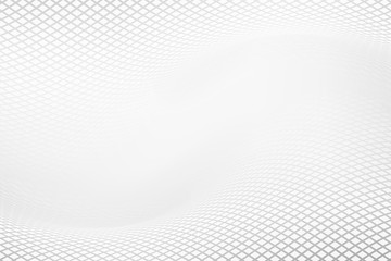 Grey background with dynamic square halftone. Wavy grey square halftone backdrop. Abstract monochrome illustrated graphic design.