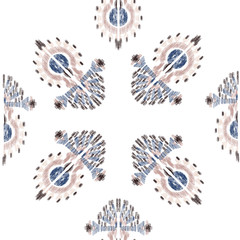 Nice native hand-drawn ikat background - Ethnic folk pattern. Tribal embroidery background.