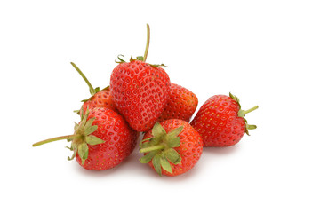 Fresh red strawberry isolated on white background.