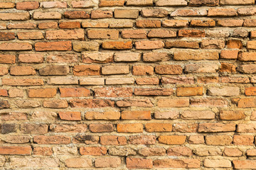 Old brick wall background, wall pattern, outdoor day light