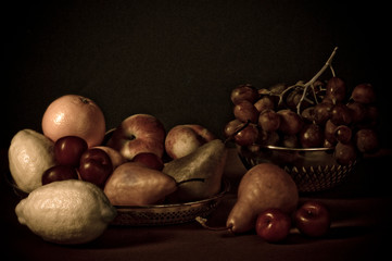 Fresh fruit, still life on a table