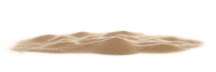 Fotobehang pile desert sand isolated on white background © Anna