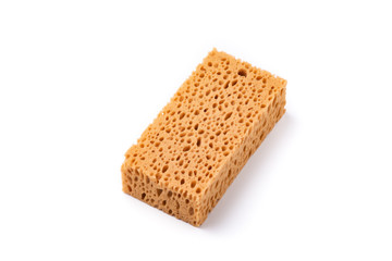 brown sponge on isolated white background