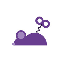 joke mouse toy, flat style icon