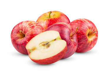 red apple on white background