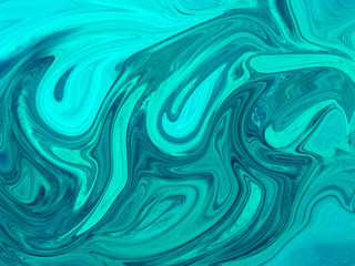 Unique delicately textured swirled liquified modern abstract design perfect for wallpapers and backgrounds in subdued blue and turquoise tints and hues.        