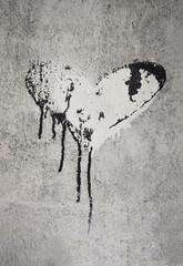 Grunge background with graffiti heart