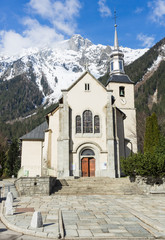Eglise St-Michel, Chamonix Mont Blanc, Haute Savoie, France.   