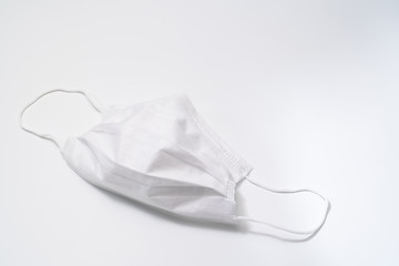 Protective medical mask on white background.