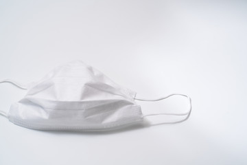 Protective medical mask on white background.