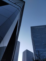 ビジネスオフィス街：skyscrapers in the city