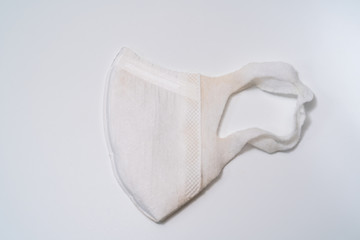Protective medical mask on white background.