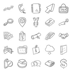  Finance Doodle Vector Icons Pack 