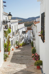 charming street in Frigiliana, Andalusia, Spain