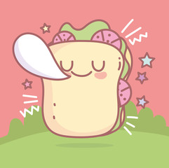 sandwich character menu restaurant cartoon food cute