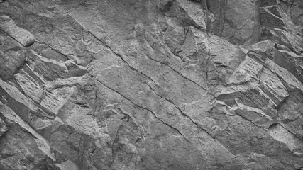 Deurstickers Grijze grungebanner. Abstracte stenen achtergrond. De textuur van de stenen muur. Detailopname. Lichtgrijze rotsachtergrond. © Наталья Босяк