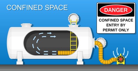 Confined space safety workplace industry © Pepermpron