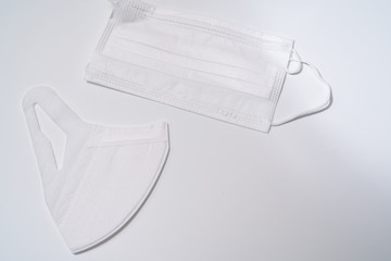 Protective medical mask on white background.