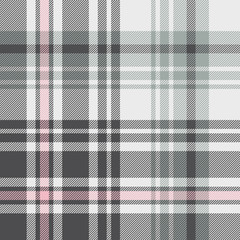 Grey pink plaid pattern vector graphic. Tartan seamless check plaid for flannel shirt, blanket, scarf, throw, duvet cover, or other modern autumn, winter, and summer fabric design.