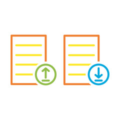 download and upload document icon vector
