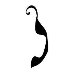 Calligraphic Hebrew alphabet with crowns. Decorative font. Letters hand draw. Vector illustration on isolated background