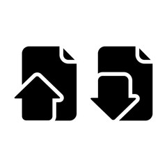 download and upload document icon vector