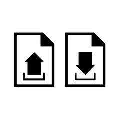 download and upload document icon vector
