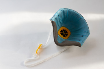 one respirator for personal protection of the face and respiratory on a white background