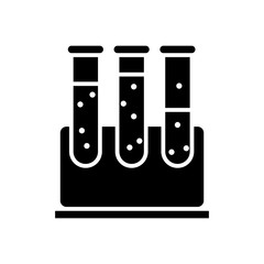 Chemical experiment black icon, concept illustration, vector flat symbol, glyph sign.