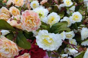 A bouquet of different flowers, Floristics. Petals.
