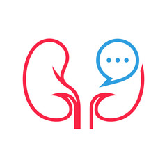 Chat Kidney Logo Design Inspiration Template vector