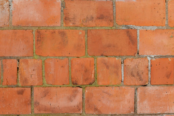 Red brick masonry house wall.