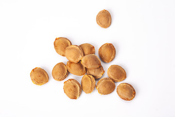 apricot kernel isolated on white background
